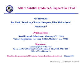 NRL's Satellite Products & Support for JTWC