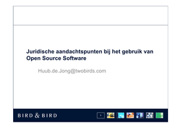 Juridische Aandachtspunten Bij Het Gebruik Van Open Source Software