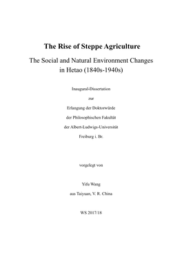 The Rise of Steppe Agriculture