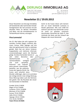 Newsletter 21 / 29.05.2012