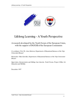 Lifelong Learning - a Youth Perspective ______