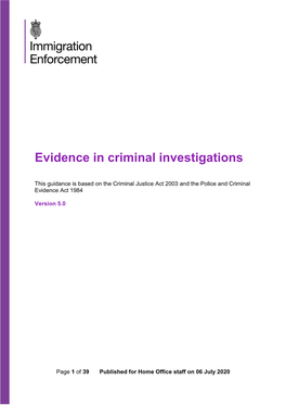 Evidence in Criminal Investigations