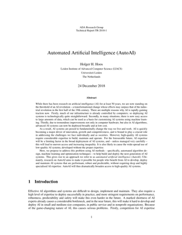 Automated Artificial Intelligence (Autoai)
