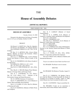 House of Assembly Debates