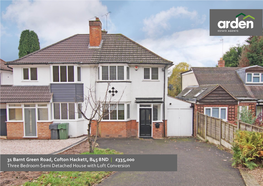 31 Barnt Green Road, Cofton Hackett, B45 8ND | £335,000 Three Bedroom Semi Detached House with Loft Conversion