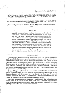 A Small Rna Virus Isolated from the Maize Stem Borer Sesamia Cretica Led