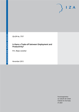 Is There a Trade-Off Between Employment and Productivity?