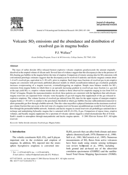 Volcanic SO2 Emissions and the Abundance and Distribution of Exsolved Gas in Magma Bodies