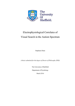 Electrophysiological Correlates of Visual Search in the Autism Spectrum