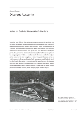Discreet Austerity. Notes on Gabriel Guevrekian's Gardens