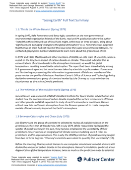 Losing Earth” Full Text Summary