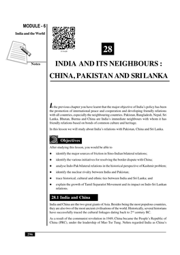 China, Pakistan and Sri Lanka