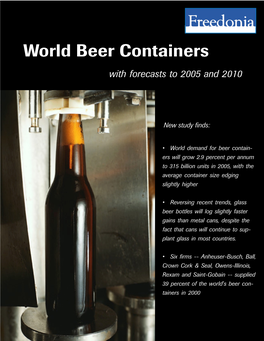 World Beer Containers with Forecasts to 2005 and 2010