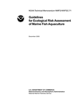 Guidelines for Ecological Risk Assessment of Marine Fish Aquaculture