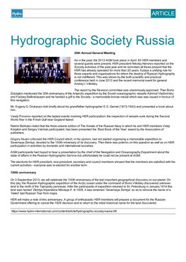 Hydrographic Society Russia