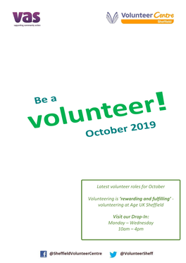 Latest Volunteer Roles for October