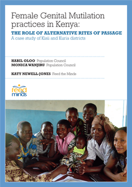 Female Genital Mutilation Practices in Kenya: the Role of Alternative Rites of Passage a Case Study of Kisii and Kuria Districts