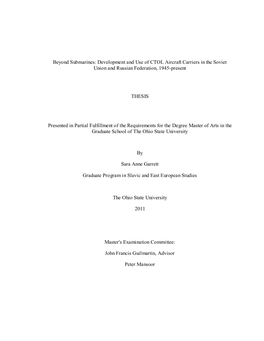 Development and Use of CTOL Aircraft Carriers in the Soviet Union and Russian Federation, 1945-Present