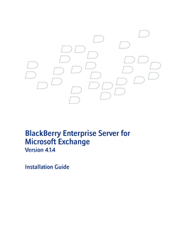 Blackberry Enterprise Server for Microsoft Exchange Version 4.1.4