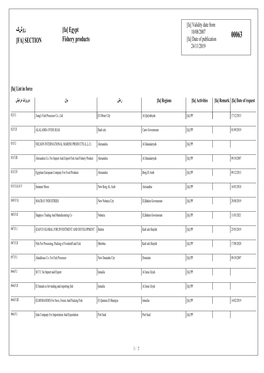 روشک [Fa] Egypt Fishery Products [FA] SECTION