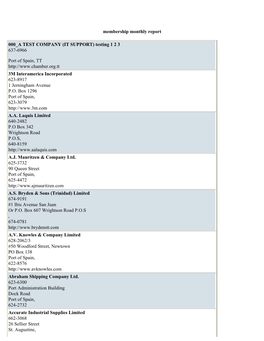 Membership Monthly Report