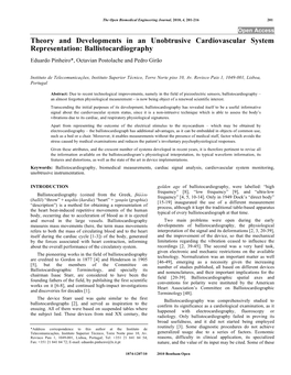 Ballistocardiography Eduardo Pinheiro*, Octavian Postolache and Pedro Girão