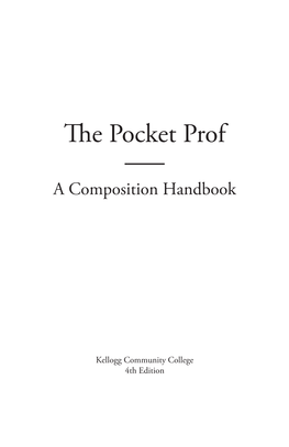 The Pocket Prof: a Composition Handbook