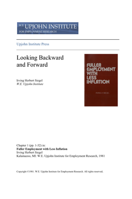 Looking Backward and Forward