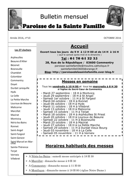 Bulletin Mensuel Paroisse De La Sainte Famille