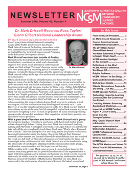 NEWSLETTER Summer 2010, Volume 40, Number 4