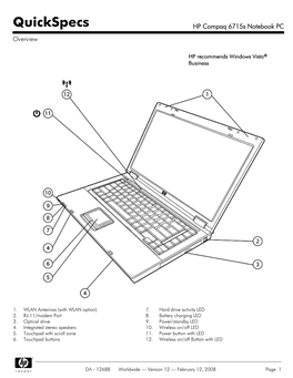 HP Compaq 6715S Notebook PC Overview