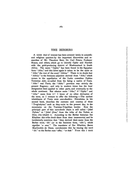 THE BERBERS a GOOD Deal of Interest Has Been Aroused Lately in Scientific and Religious Quarters by the Important Discoveries and Re- Searches of Mr