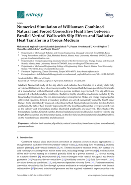 Numerical Simulation of Williamson Combined Natural and Forced