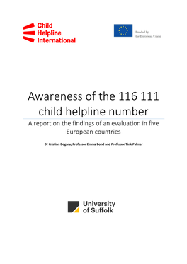 Awareness of the 116 111 Child Helpline Number a Report on the Findings of an Evaluation in Five European Countries