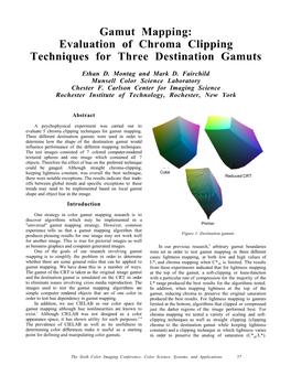 Gamut Mapping: Evaluation of Chroma Clipping Techniques for Three Destination Gamuts