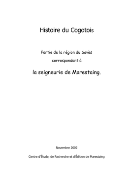Histoire Du Cogotois