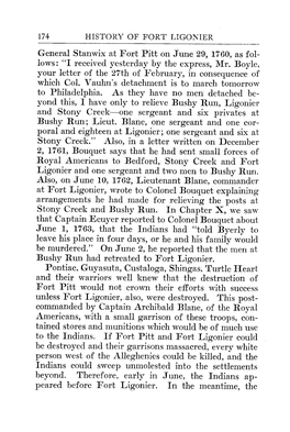 General Stanwix at Fort Pitt on June 29, 1760, As Fol- Lows: 