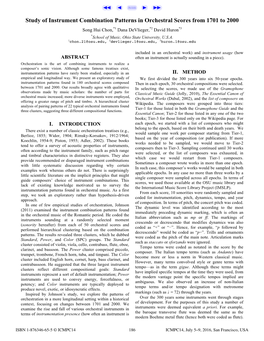 Study of Instrument Combination Patterns in Orchestral Scores from 1701 to 2000