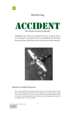 Accident: the Death of General Sikorski