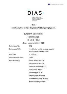 D4.2: In-Vehicular Antitampering Security