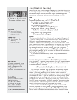 Responsive Fasting Fasting in the Bible Is Almost Always Focused on a Grievous Condition