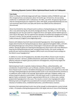 When Optimized Basal Insulin Isn't Adequate