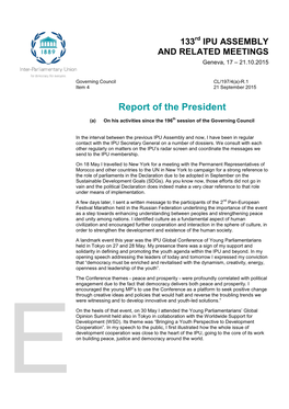 Report of the President