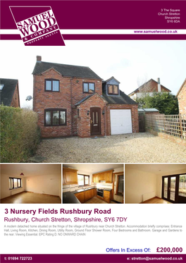 3 Nursery Fields Rushbury Road