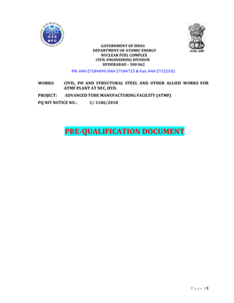 Pre-Qualification Document