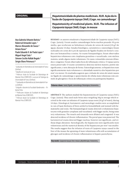 Hepatotoxicidade De Plantas Medicinais. XLIX. Ação Da In- Fusão De Cayaponia Tayuya (Vell.) Cogn