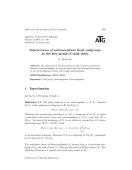 Intersections of Automorphism Fixed Subgroups in the Free Group of Rank