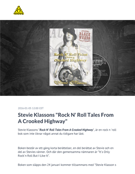 Stevie Klassons "Rock N' Roll Tales from a Crooked Highway"