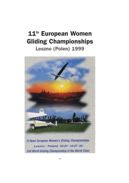 11Th European Women Gliding Championships Leszno (Polen) 1999