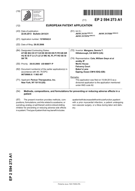 Methods, Compositions, and Formulations for Preventing Or Reducing Adverse Effects in a Patient